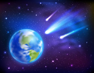 Comets Coming To Earth Background