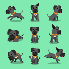 Obraz premium Cartoon character grey great dane dog poses