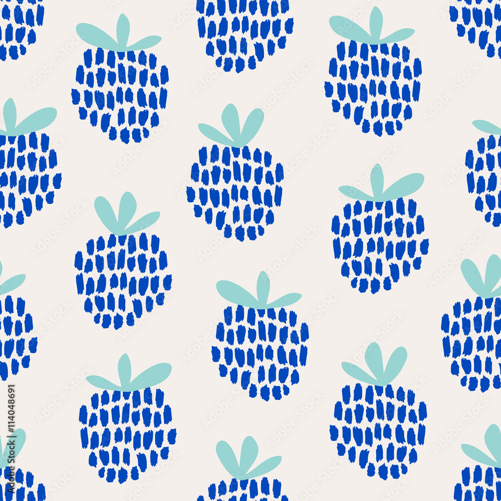 Poster seamless pattern with blackberries