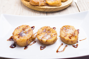 plate with torrijas, typical spanish