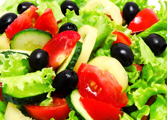 Obraz na płótnie Canvas Background of fresh vegetable salad