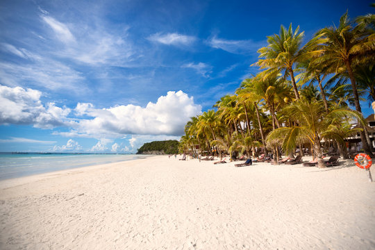 Tropical Private Beach With Azure Sea