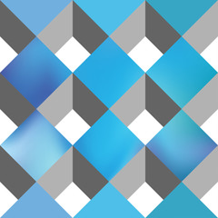 Modern blue facing tiles. Decorative checkered pattern. Vector seamless background.