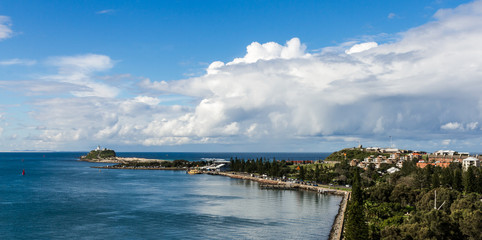 Panorama View of the entrance from the Harbor of Newcastle, NSW