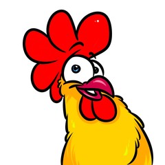 Cock cartoon illustration isolated image animal character 
