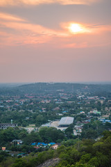 Obraz premium View of local city from mountain in Thailand