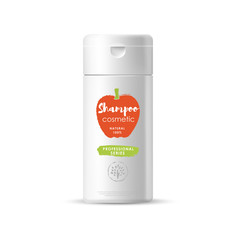 Handmade organic cosmetic brand of shampoo vector packaging template, body care product. Realistic bottle mock up set, isolated pack on white background.