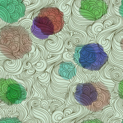 waves pattern seamless watercolor stains