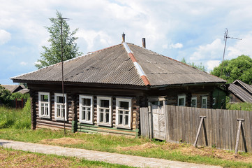 Old log house in the village