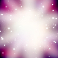 abstract background with glittering stars and light purple rays