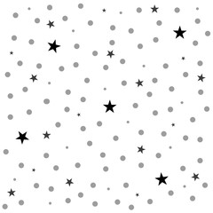 Star Polka Dot White Background Vector Illustration