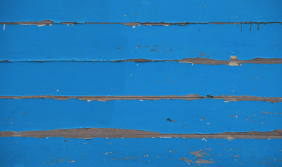 Blue vintage painted wooden planks panel