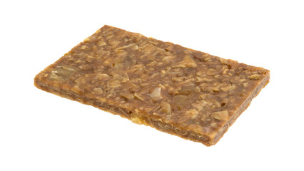 Ginger brittle bar on a white background