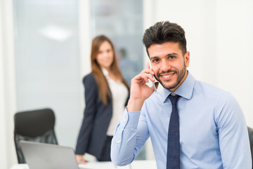 Businessman talking on the phone