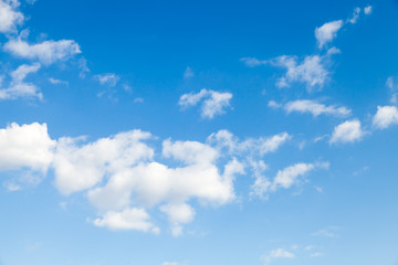 Blue sky and white altocumulus clouds - obrazy, fototapety, plakaty