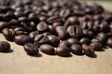 Grains of natural coffee
