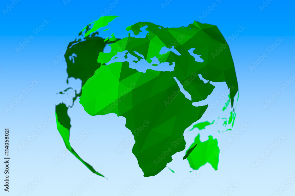 Aufkleber abstract earth globe in low polygonal style. 3d rendering