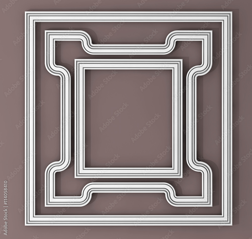Poster White Abstract Frames. 3d Rendering
