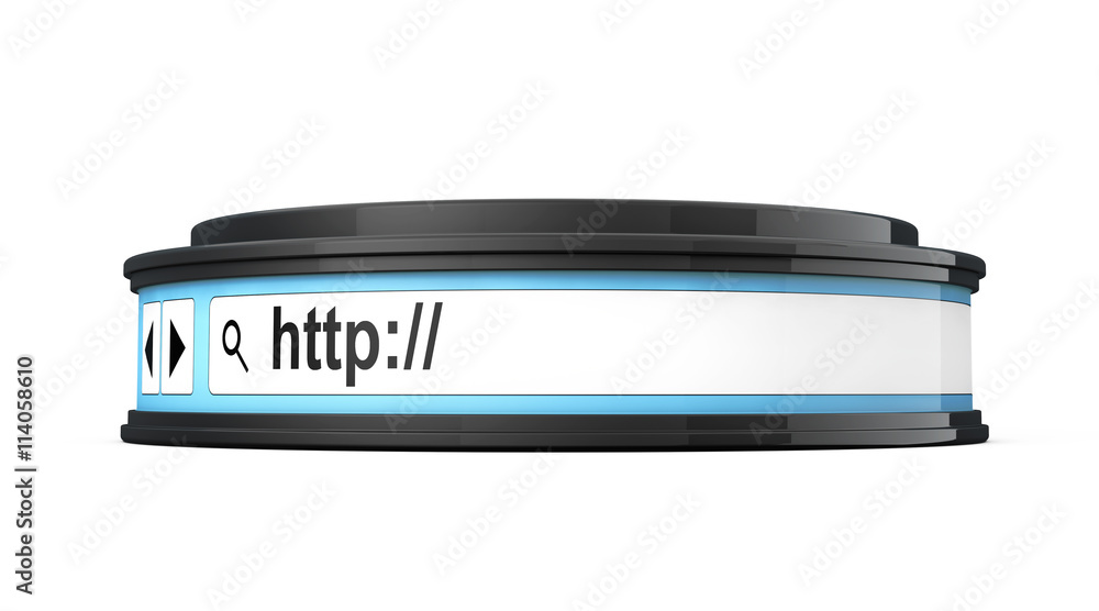 Poster Browser Address Bar as Round Platform Pedestal. 3d Rendering