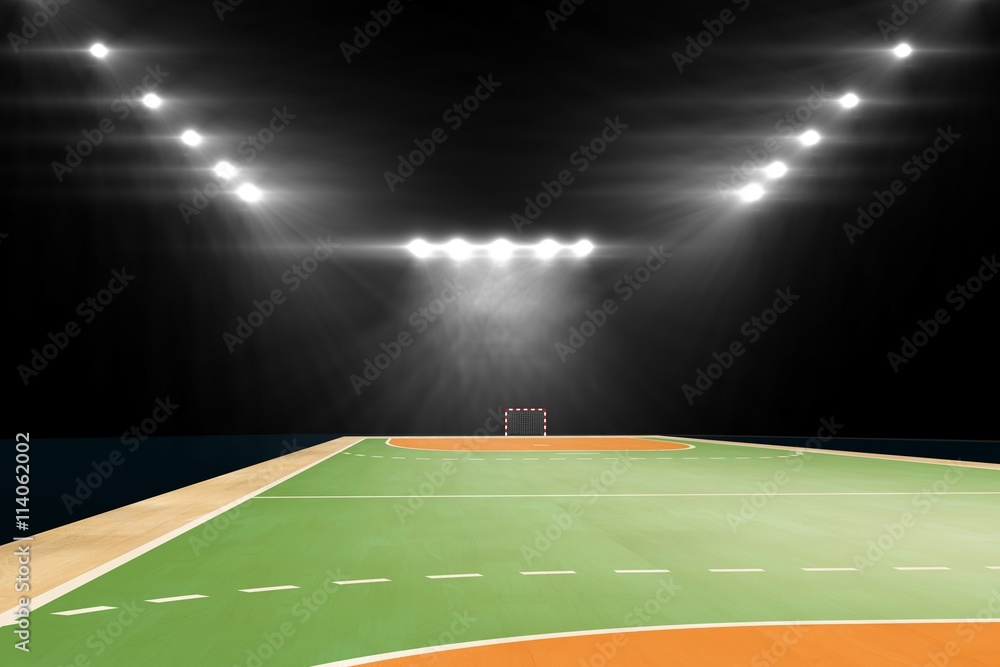 Poster composite image of handball field