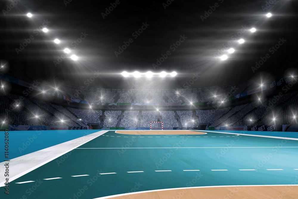 Poster composite image of handball field
