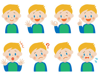 子供　表情　アイコン　セット