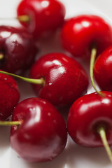 Cherry Berries closeup on a white background