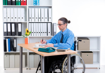 disabled business man in wheelchair