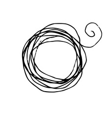 hand drawn string circle element. vector illustration.