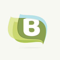 Letter B logo in leaves or flags icon.