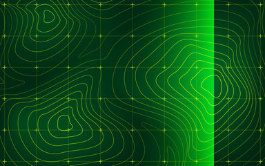 Mountain landscape radar screen