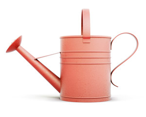 Metal watering can isolated on white background. Front view. 3d rendering. © 3dmavr