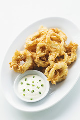 calamares calamari fired battered squid rings seafood snack