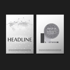 Flyer or Cover Design with Networks, Connections Pattern