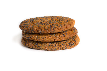 Oatmeal cookies on white background