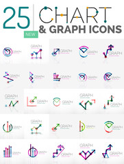 Fototapeta na wymiar Collection of chart logos