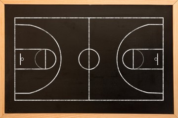 Fototapeta premium Digital image of basketball field