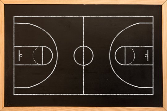 Digital image of basketball field