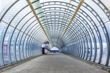 Poplar pedestrian tunnel footbridge in London