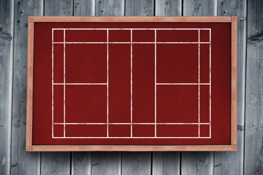 Digital image of tennis field plan - Powered by Adobe