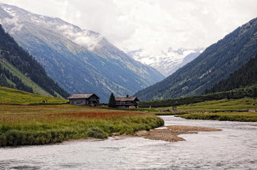 Ache river at the Krimmler Achental (Austria). Later Krimml Wate
