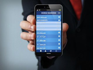 online banking businessman smartphone