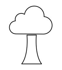 ecological tree with cloud green  isolated icon design