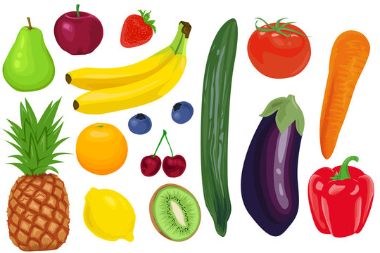 Obst und Gemüse  - Vector