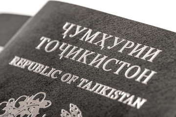 Fototapeta premium The bio-metric passport of citizen of the Republic of Tajikistan in traveling abroad with tajik citizenship