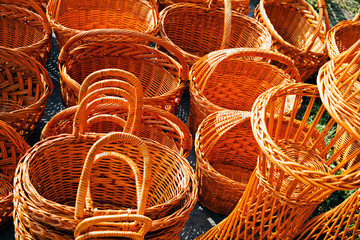 knit baskets of wicker