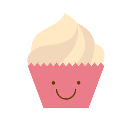 delicious cupcake isolated icon design