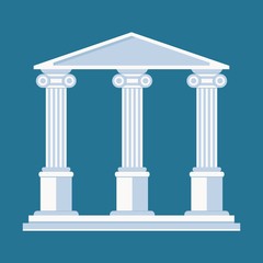 Obraz premium University or college building illustration. Cartoon flat vector illustration. Objects isolated on a background.