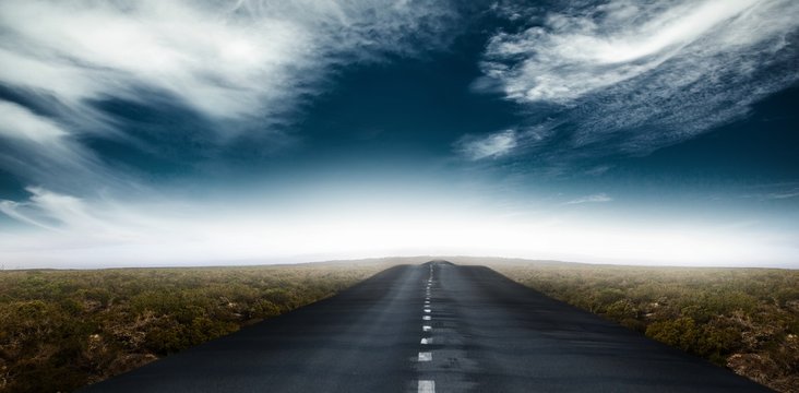 Composite image of a road