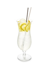Summer fresh coctail on a white isolated background